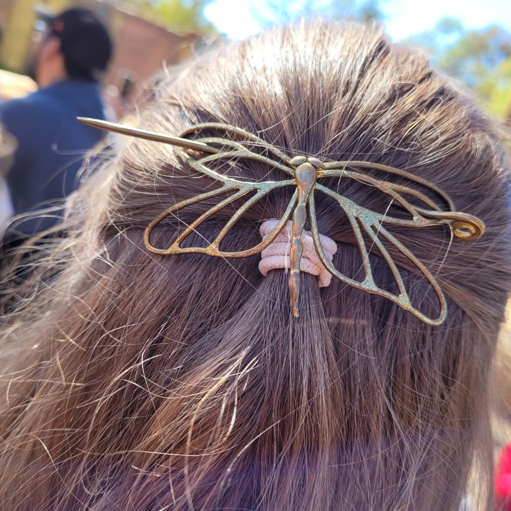 Hand Made Unique Dragonfly Scarf Holder or Hairpin by Artist George Anderson